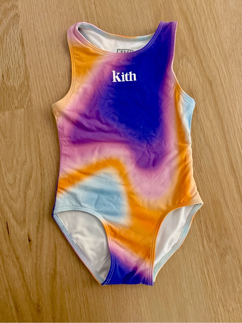 Kith Kids One-Piece Swimsuit in Purple, Orange, Pink, Light Blue